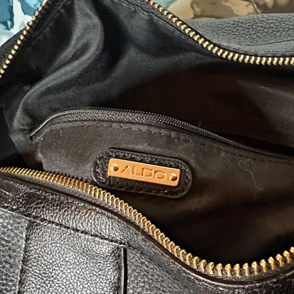 Aldo Black Leather Bag with Gold Hardware - Picture 2 of 10